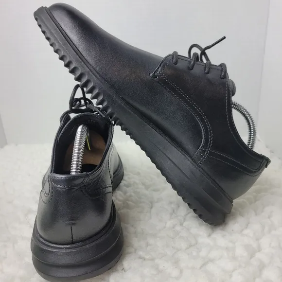 Cole Haan Grand  Plain Toe Men's 8.5 Oxford Black Leather Shoes C38222