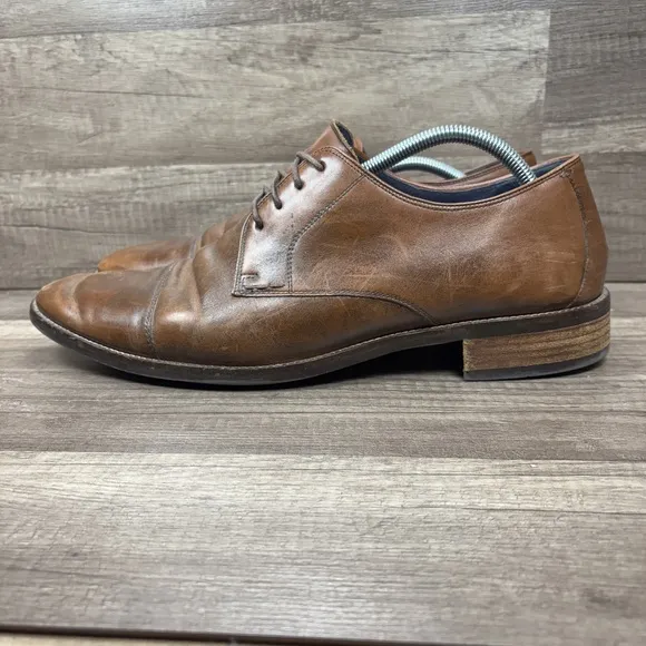 Cole Haan Lenox Hill Leather Cap Toe Oxford Brown Mens US Size 13 C11632 Shoes