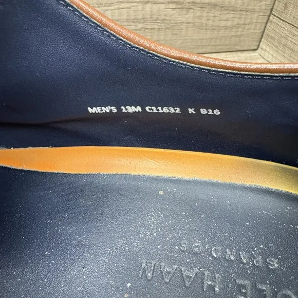 Cole Haan Lenox Hill Leather Cap Toe Oxford Brown Mens US Size 13 C11632 Shoes