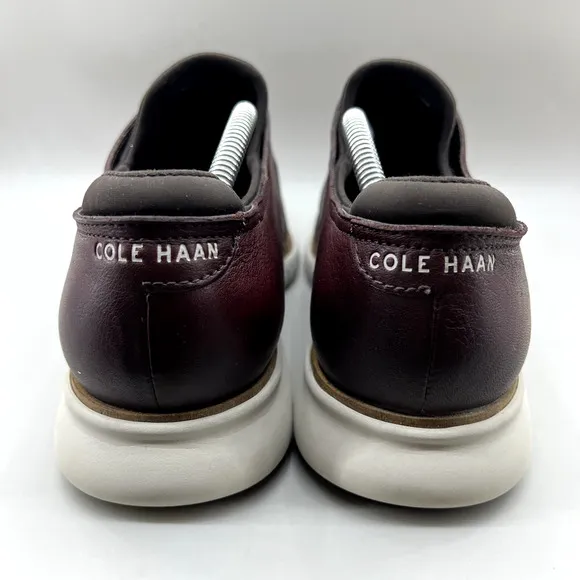 Cole Haan Lined Laser Wingtip Shoes Men Size 10 M Burgundy Leather Lace Comfort
