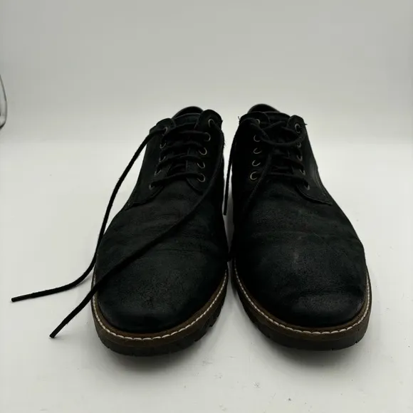 Cole Haan Men’s 11.5 Black Leather Nathan Plain Toe Lace Up Loafer Shoes