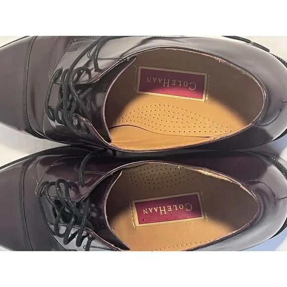 Cole Haan Oxfords‎  Mens Shoes 8.5 D  Leather Burgundy Cap Toe Worn 1 Time