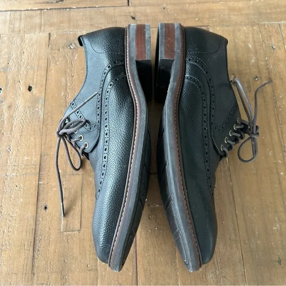 COLE HAAN Pebbled Black Leather C27088 Grand 0s Wingtip Loafer Shoes, Mens 12