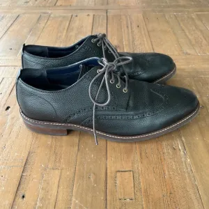 COLE HAAN Pebbled Black Leather C27088 Grand 0s Wingtip Loafer Shoes, Mens 12