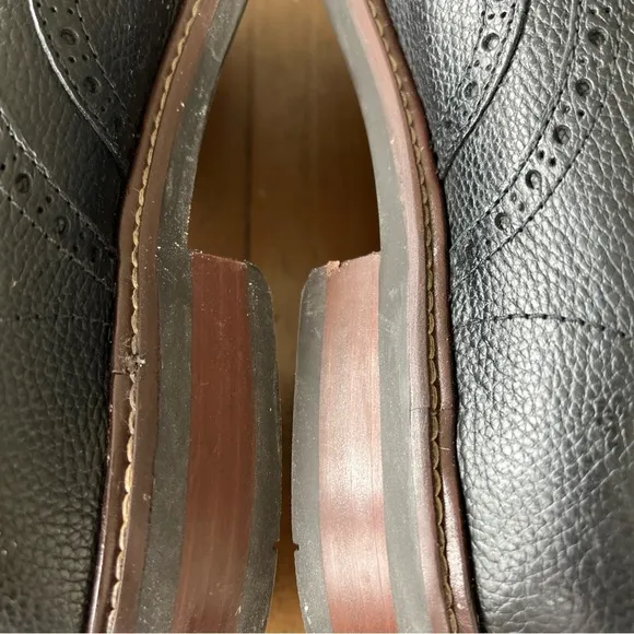 COLE HAAN Pebbled Black Leather C27088 Grand 0s Wingtip Loafer Shoes, Mens 12