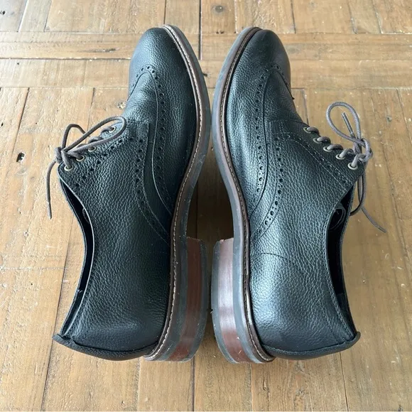 COLE HAAN Pebbled Black Leather C27088 Grand 0s Wingtip Loafer Shoes, Mens 12