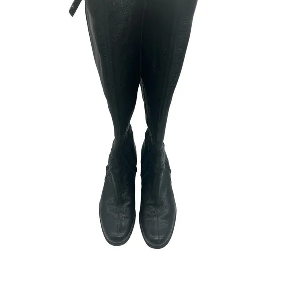 Cole Haan   Vibram Women's Double Sided Zip Black Knee High Heeled Boots 8B