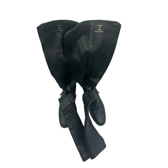 Cole Haan   Vibram Women's Double Sided Zip Black Knee High Heeled Boots 8B