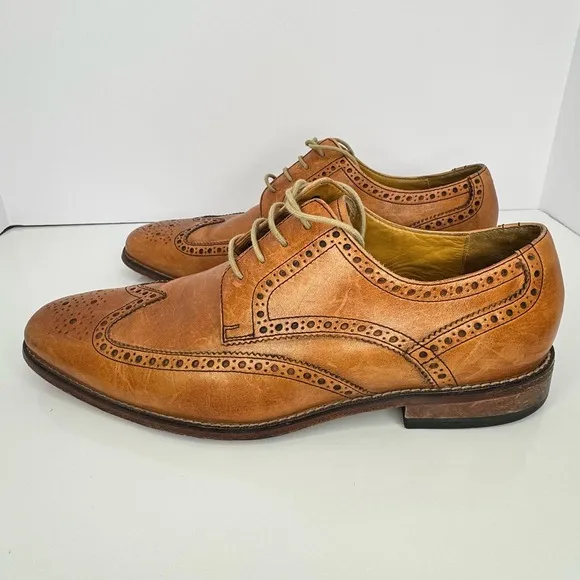 Cole Haan Williams Wingtip Brown Leather Oxford Dress Shoes Sz 11 Wedding Work