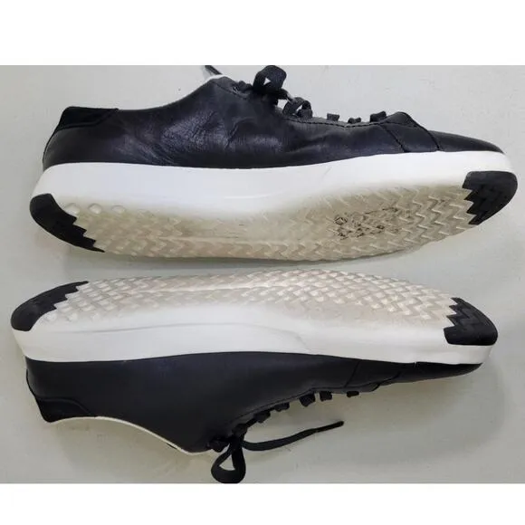 Cole Haan Womens 9.5 GrandPro Black Leather Tennis Shoes W02896 Casual Comfort