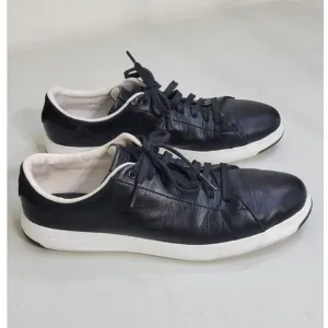 Cole Haan Womens 9.5 GrandPro Black Leather Tennis Shoes W02896 Casual Comfort