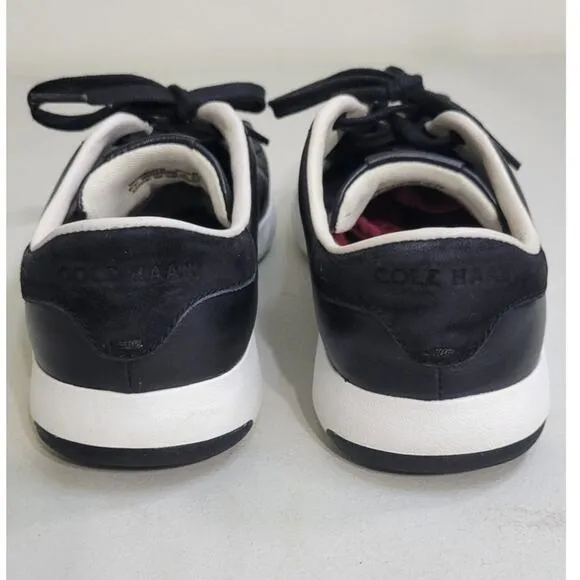 Cole Haan Womens 9.5 GrandPro Black Leather Tennis Shoes W02896 Casual Comfort