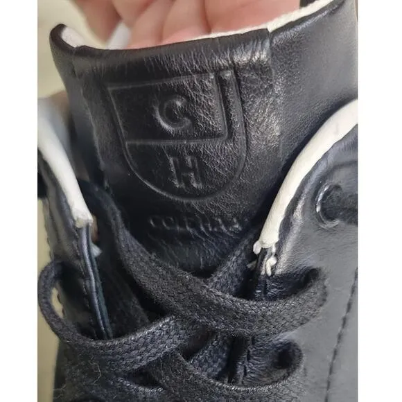 Cole Haan Womens 9.5 GrandPro Black Leather Tennis Shoes W02896 Casual Comfort