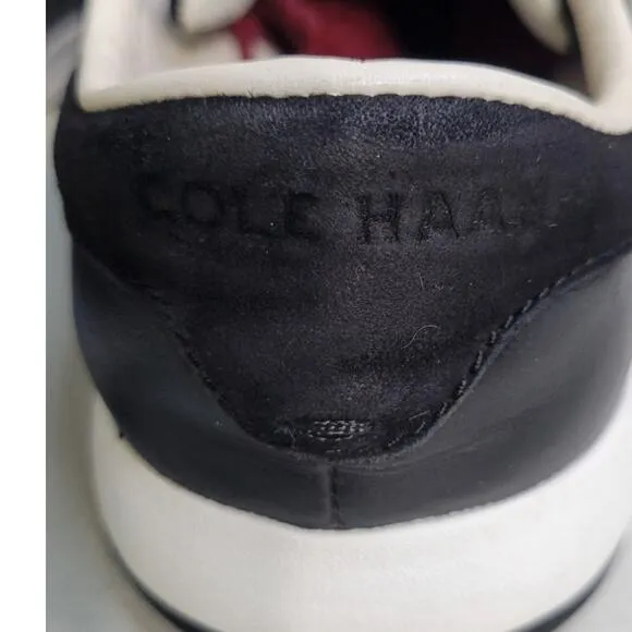 Cole Haan Womens 9.5 GrandPro Black Leather Tennis Shoes W02896 Casual Comfort