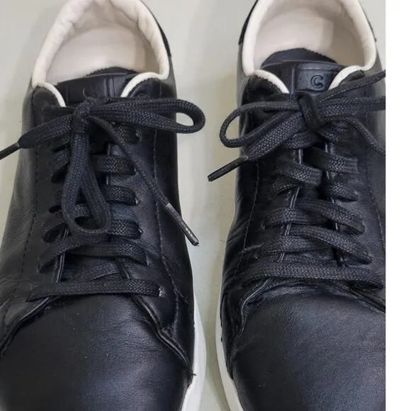 Cole Haan Womens 9.5 GrandPro Black Leather Tennis Shoes W02896 Casual Comfort