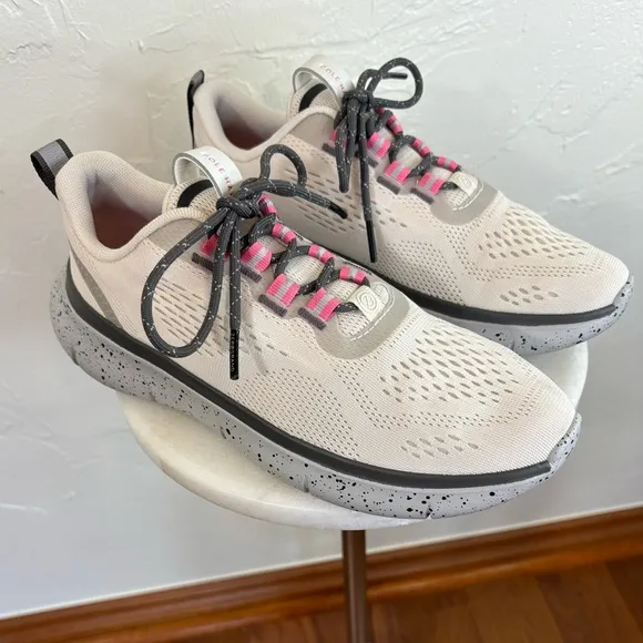 COLE HAAN Womens Zerogrand Journey Runner Sneaker‎ Shoe 5 Grey Hot Pink White