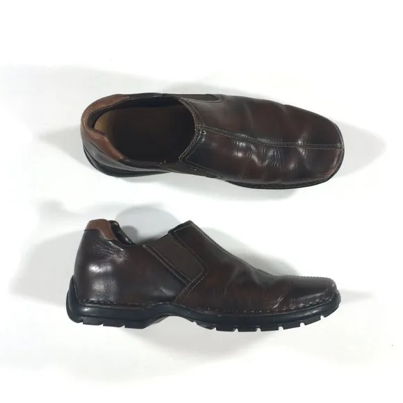 Cole Haan Zeno Slip On Shoes Mens Size 9M Brown Leather C07486 Split Toe