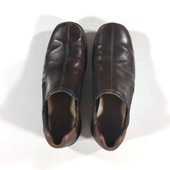 Cole Haan Zeno Slip On Shoes Mens Size 9M Brown Leather C07486 Split Toe