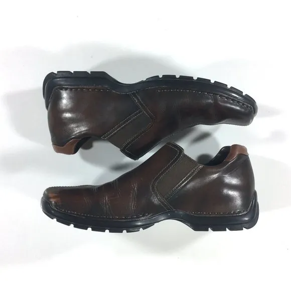 Cole Haan Zeno Slip On Shoes Mens Size 9M Brown Leather C07486 Split Toe