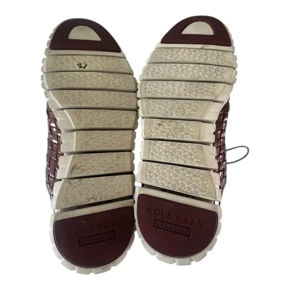 Cole Haan Zero Grand Huarache Oxford Mens Size 9 M Brown Leather Woven