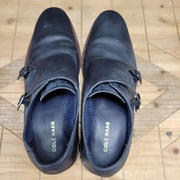 Cole Haan Benton Double Monk II Mens Size 11.5 Leather Shoes Black C25398