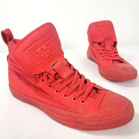 Converse Chuck Taylor Mens Size 8 Womens 10 shoes Red hightop sneakers 145342C