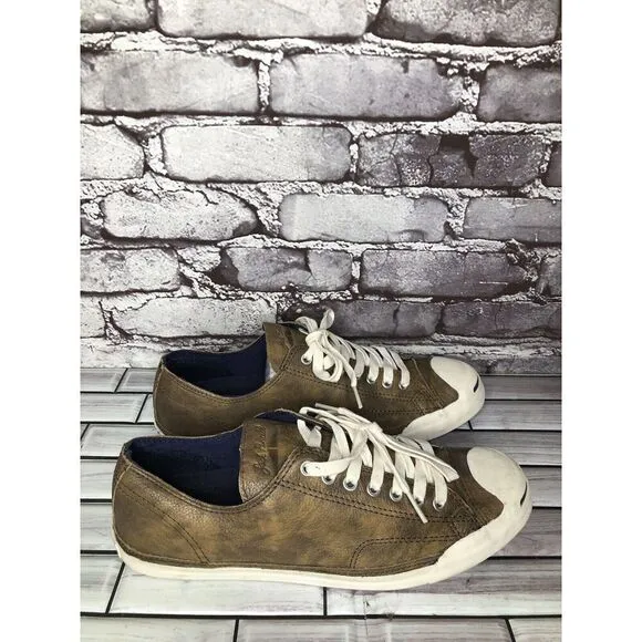 Converse Unisex Jack Purcell Brown Leather Sneakers Shoes Men’s Sz 9M US/42.5EU