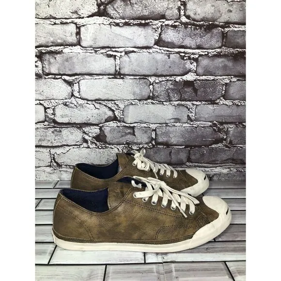 Converse Unisex Jack Purcell Brown Leather Sneakers Shoes Men’s Sz 9M US/42.5EU