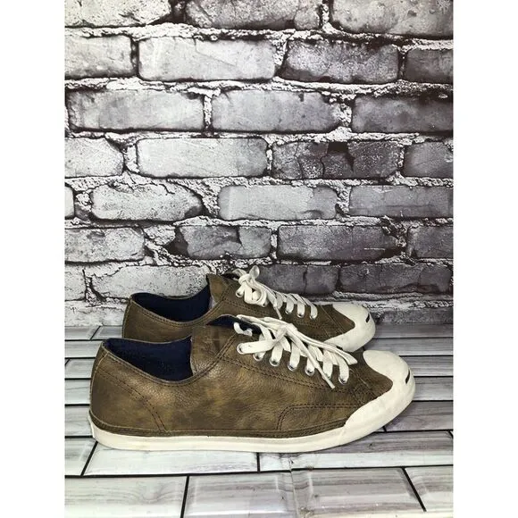 Converse Unisex Jack Purcell Brown Leather Sneakers Shoes Men’s Sz 9M US/42.5EU
