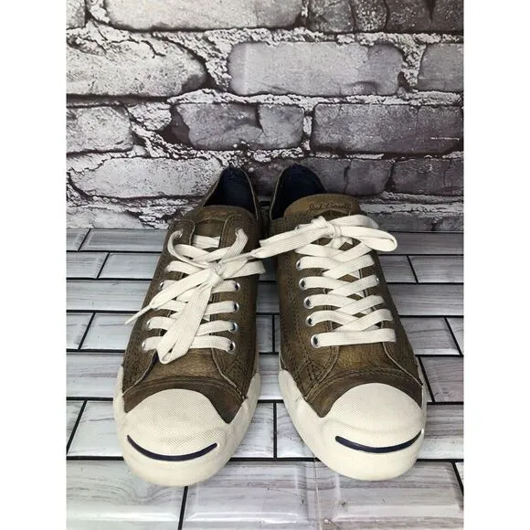Converse Unisex Jack Purcell Brown Leather Sneakers Shoes Men’s Sz 9M US/42.5EU