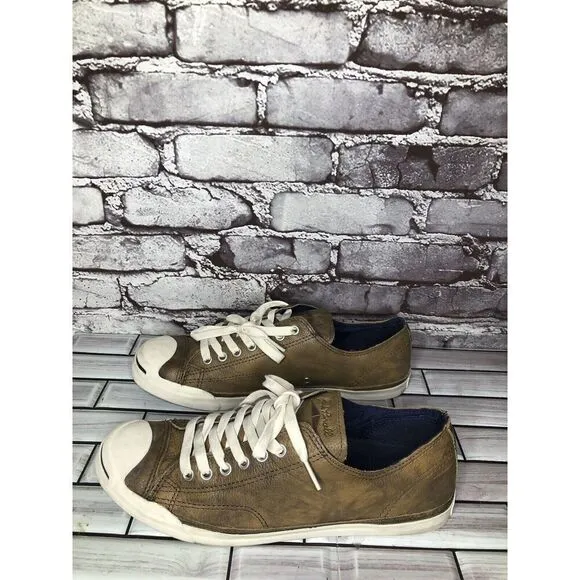 Converse Unisex Jack Purcell Brown Leather Sneakers Shoes Men’s Sz 9M US/42.5EU