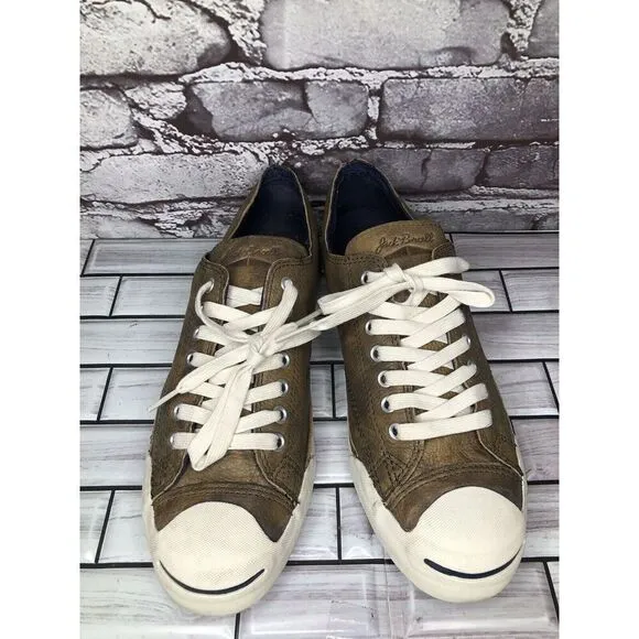 Converse Unisex Jack Purcell Brown Leather Sneakers Shoes Men’s Sz 9M US/42.5EU
