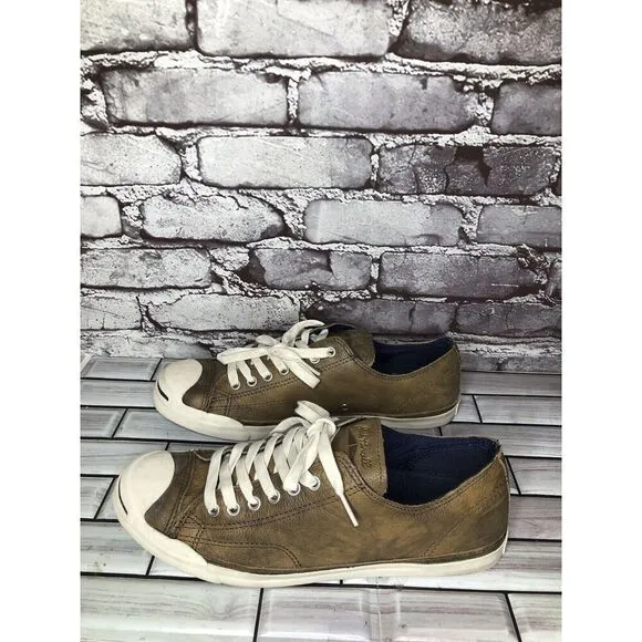 Converse Unisex Jack Purcell Brown Leather Sneakers Shoes Men’s Sz 9M US/42.5EU