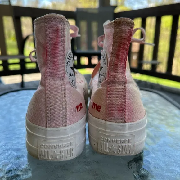 Converse Valentine Hearts All Star Chuck Taylor Hi Top Platform Sneaker 4.5 RARE