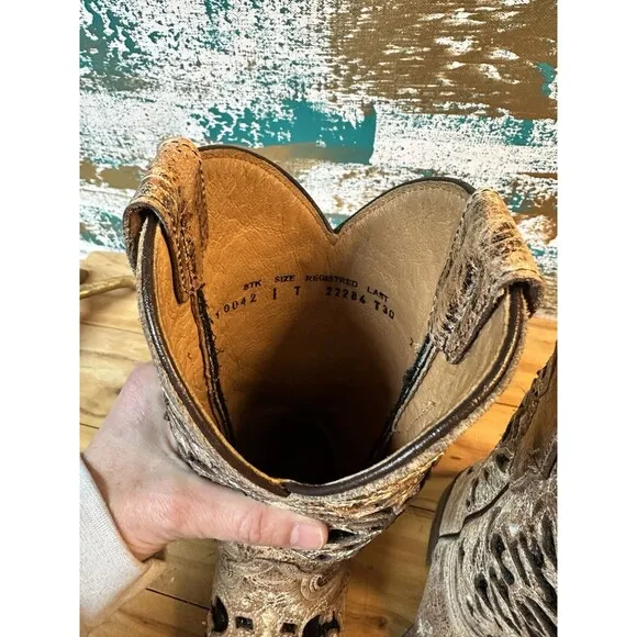 Corral Western Boots Girls Glitter Inlay Embroidery Bronze T0042 Size 1