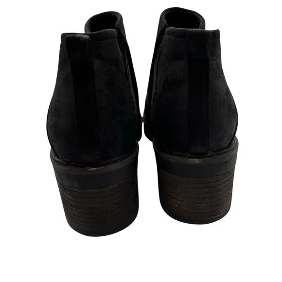 Crown Vintage Chelsea Size 11 Chunky Heel Ankle Boots Booties Black Slip On
