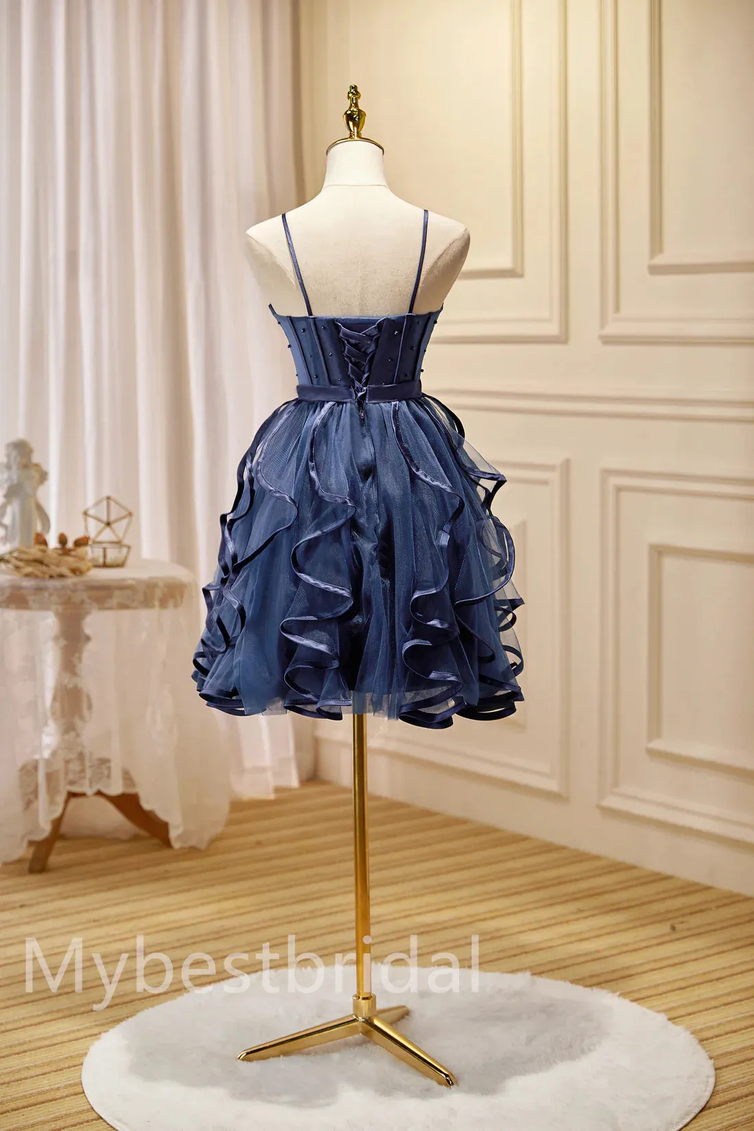 Cute Square Sleeveless A-line Short Mini Homecoming Dress,  HDS0116