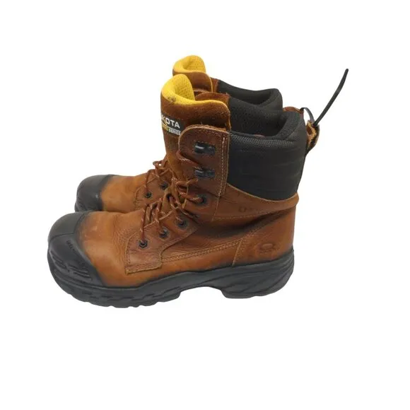 DAKOTA Men's 8'' 8410 Composite Toe Comp. Plate Injected Work Boots Brown Size 1