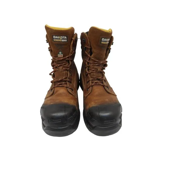 DAKOTA Men's 8'' 8410 Composite Toe Comp. Plate Injected Work Boots Brown Size 1
