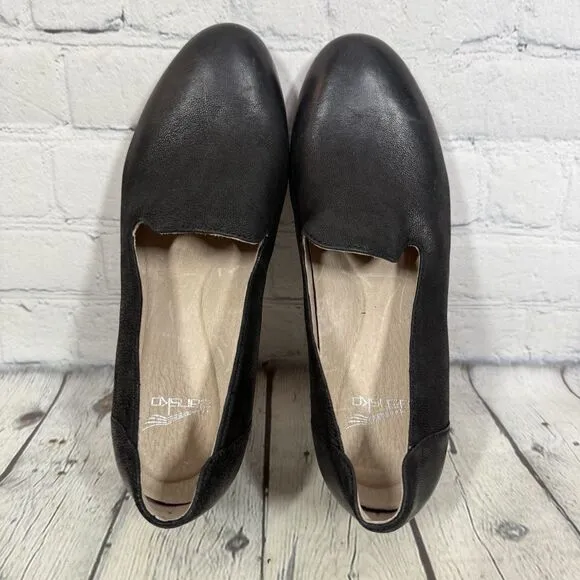 Dansko Preston Women Size 6.5-7 US  37 EU Black Fashion Career Heel Loafer