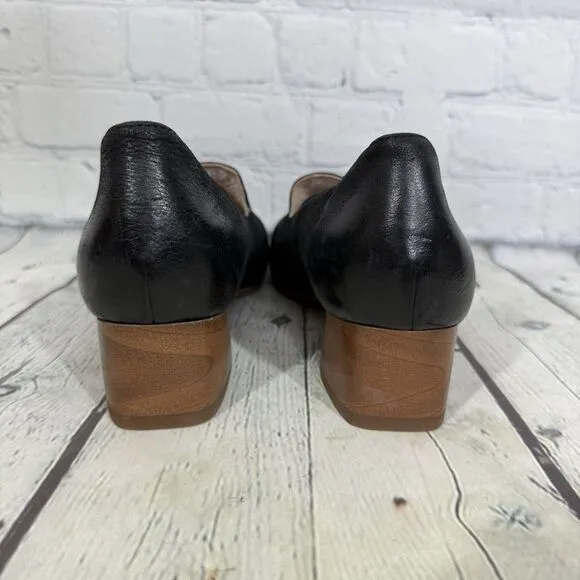 Dansko Preston Women Size 6.5-7 US  37 EU Black Fashion Career Heel Loafer