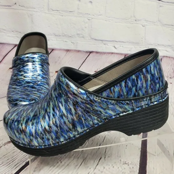 Dansko Women's Size US 6.5 - 7 Eur 37 LT Pro Blue Waves Clogs Shoes