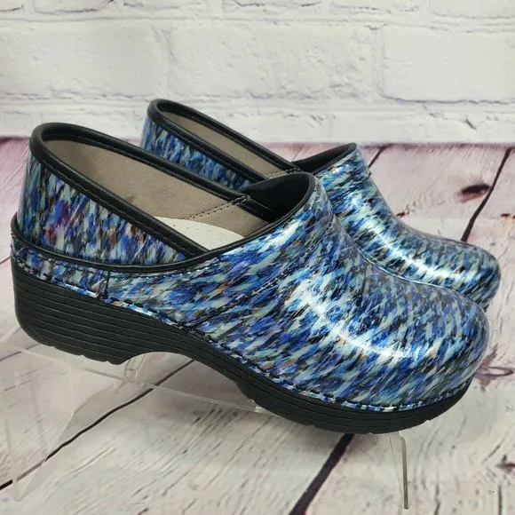 Dansko Women's Size US 6.5 - 7 Eur 37 LT Pro Blue Waves Clogs Shoes