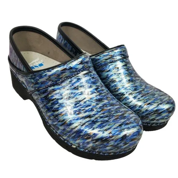 Dansko Women's Size US 6.5 - 7 Eur 37 LT Pro Blue Waves Clogs Shoes