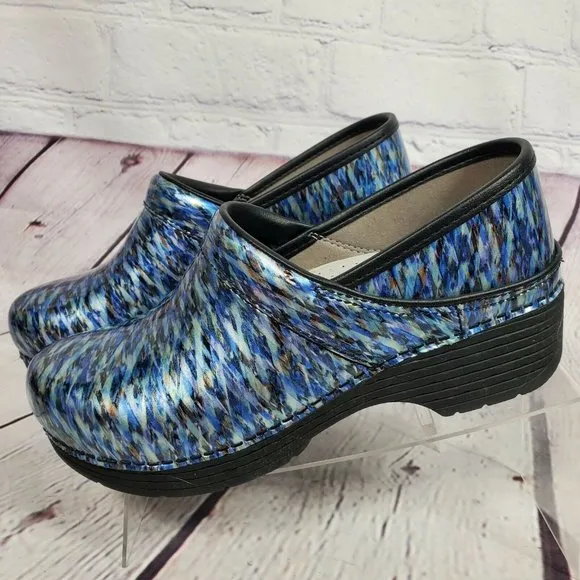 Dansko Women's Size US 6.5 - 7 Eur 37 LT Pro Blue Waves Clogs Shoes
