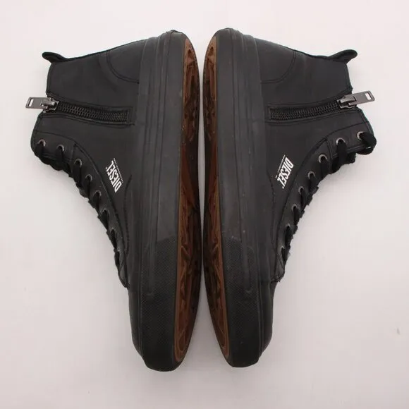 Diesel S-ATHOS DV Mid Men's Size 12 Black Sneakers Zip Lace Up Shoes RN93243