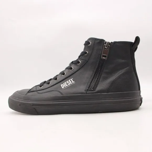 Diesel S-ATHOS DV Mid Men's Size 12 Black Sneakers Zip Lace Up Shoes RN93243