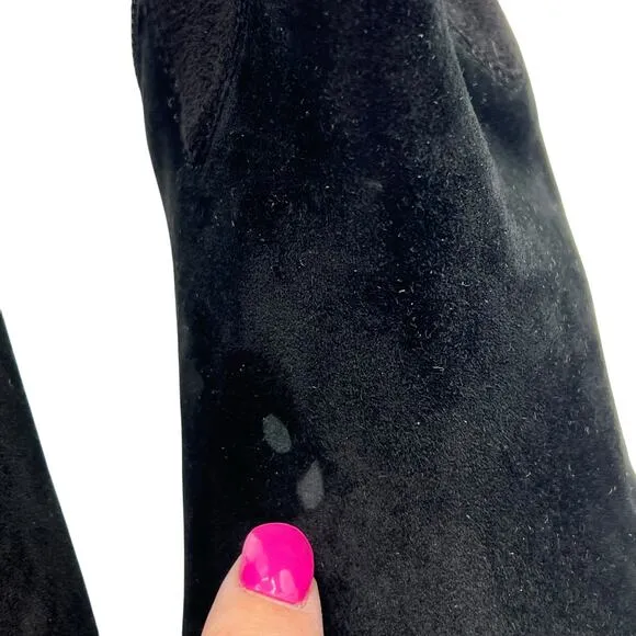 Donald Pliner Size 9 Italia Suede Boots Bootie Black 3&quot; Stiletto Heel Zip Ankle