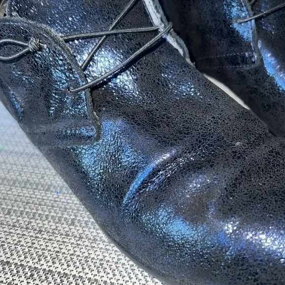 Donna Carolina navy blue with a silver shine fur lines walking shoes size42