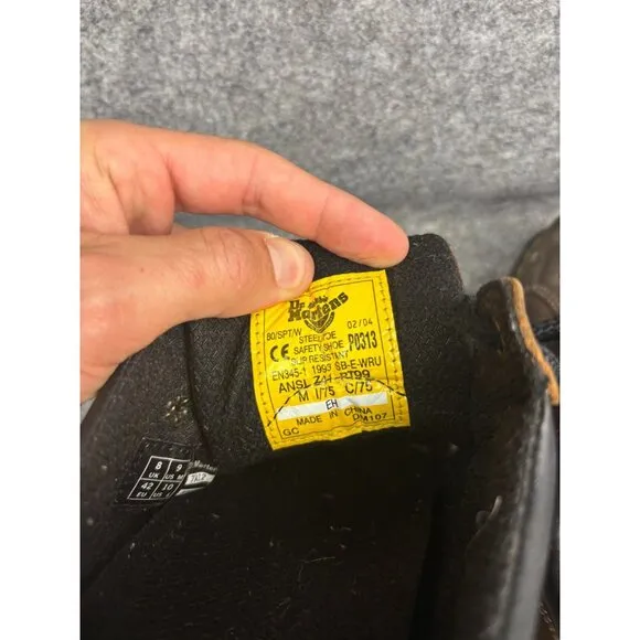 Dr. Doc Martens Industrial Steel Toe Safety Shoes Men's 9 Brown Leather 1993
